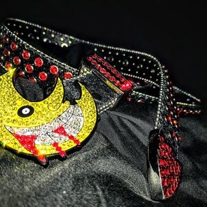 Black and Red Rhinestone Belt stolen arts